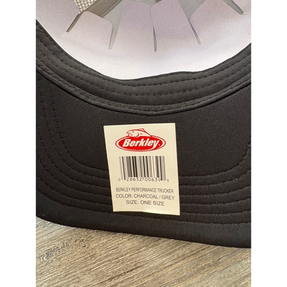 Berkley Performance Trucker Hat Charcoal Grey Fishing Snapback Cap Mesh New - Picture 2 of 4